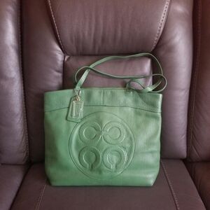Green Coach Tote Bag